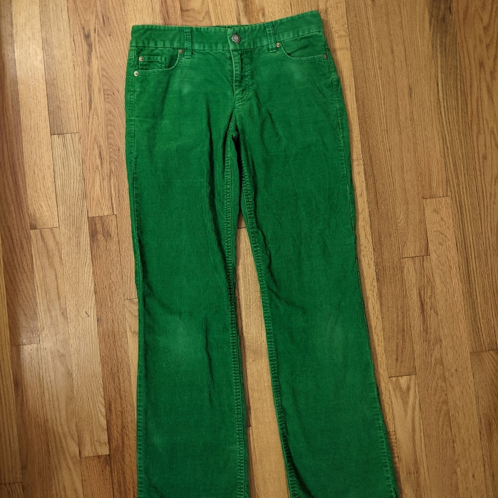 J.Crew green corduroy bootcut pant SZ 2R good condition